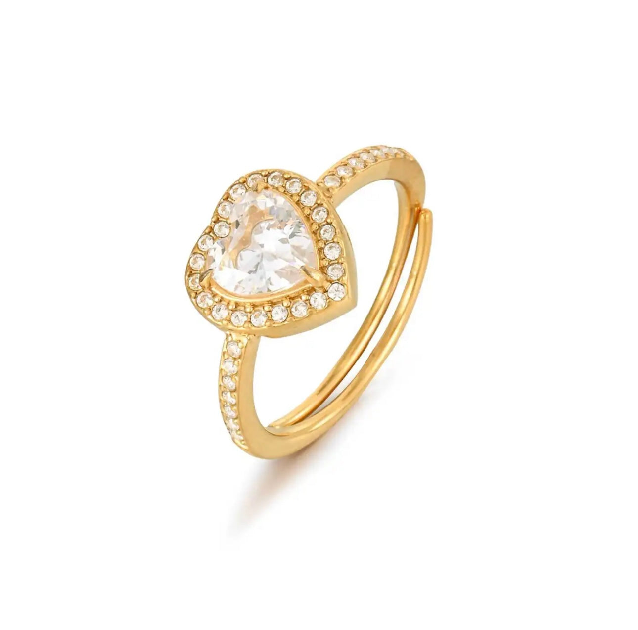Bague " cœur blanc "