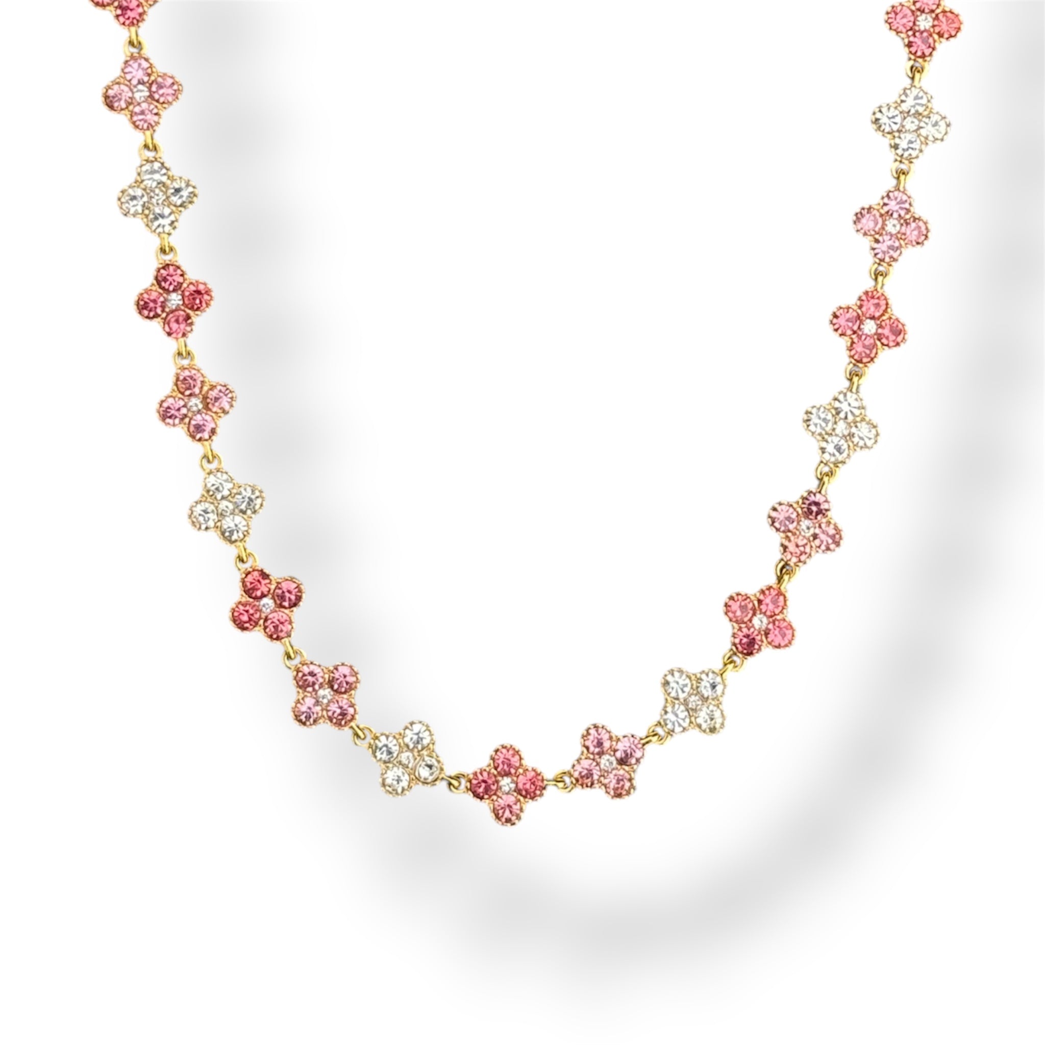 Collier " rosé white "