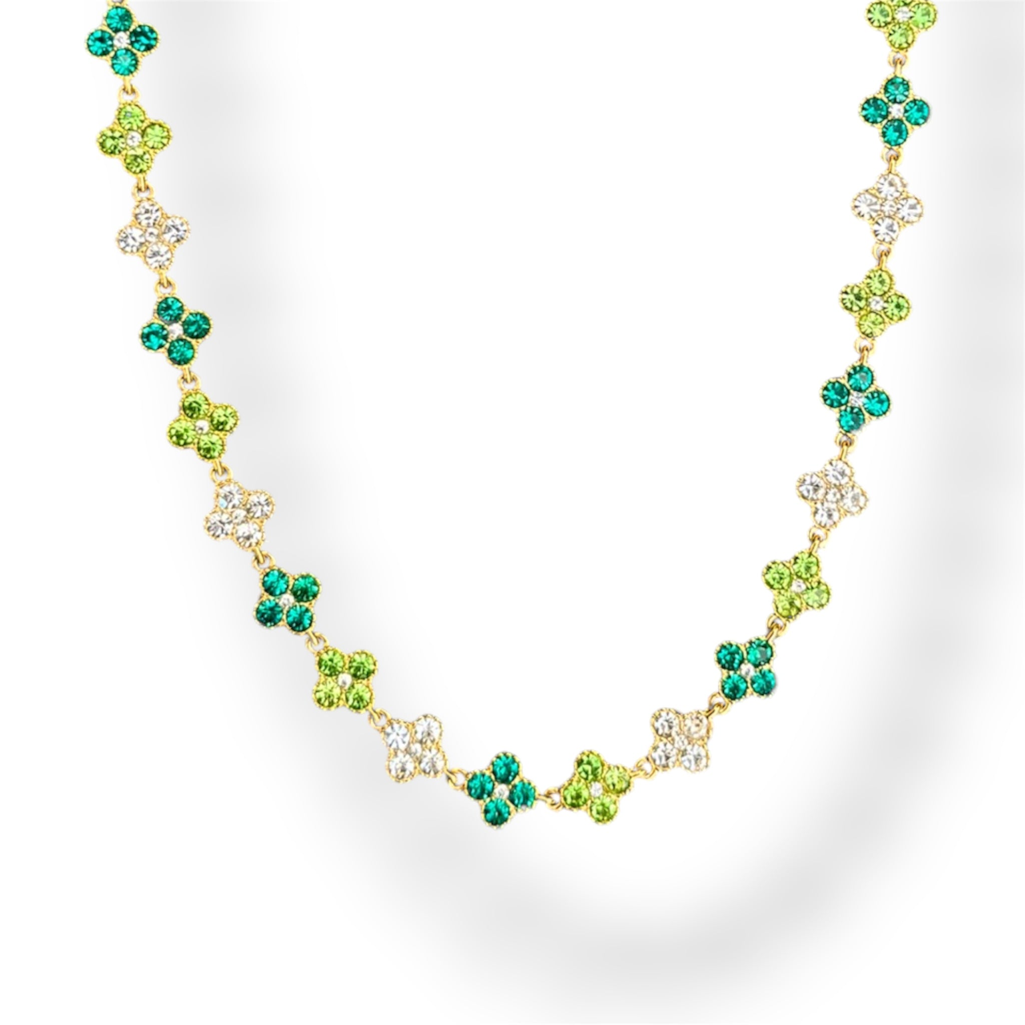Collier " émeraude white "